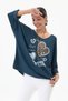 Women's Italian /Written/Oversized Knit Sweater with Leopard Print Necklace and Rhinestones, Sizes 40–46 - 2