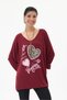 Women's Italian /Written/Oversized Knit Sweater with Leopard Print Necklace and Rhinestones, Sizes 40–46