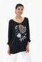 Women's Italian /Written/Oversized Knit Sweater with Leopard Print Necklace and Rhinestones, Sizes 40–46 - 3