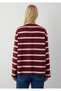 Unprinted Striped Burgundy T-Shirt 1620078-A6660 - 5