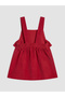 Lcw Baby Red Ruffle Baby Girl Velvet Salopet Set - 4