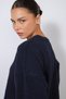 Oversized WOOL SWEATER WITH BOAT NECK, NAVY BLUE - 6