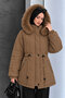 Short Nova Jacket with Waist Tunnel TSD260361 Brown - 4