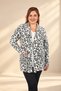 Women's Shawl Collar Leopard Print Viscose Knit Cardigan with Pockets, Plus Size