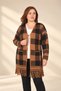 Women's Front-Tied Plaid-Patterned Skirt with Pockets and Tasseled Hem, Plus-Size Stretch Fabric Viscose Knit Cardigan - 3
