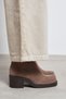 Bruna Dark Beige Suede Leather Women's Boots with Zipper, Round Toe, and Block Heel