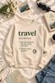 Travel-Printed Cotton 3-Ply Brushed Inside Crew Neck Oversized Sweatshirt