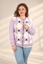 Women's Diamond Patterned, Button-Front, Plus-Size Viscose Knit Cardigan - 2