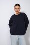 Oversized WOOL SWEATER WITH BOAT NECK, NAVY BLUE
