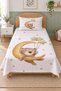 Moon and Star-Patterned Pique Bedspread Set with a Moon on the Moon - 160x220 Bedspread, 70x50 Pillowcase Set - 2