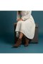 Brown Suede Women's Pointed Toe Boots with Accessory Details and 8 cm Stiletto Heels - 4