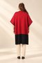 Women's Leather-Piped, Front-Snap, Color Block, Plus-Size Acrylic-Steel Knit Poncho - 4