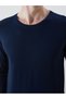 Nevavm Navy Blue Combed Cotton Plain Men's Underwear Undershirt with Difference - 3