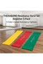 Resistance Band Set Beginner 3-Pack, Non-Latex Exercise Bands, Yellow Red Green Resistance Levels, 5 ft x 4 in Each, Physical Therapy, Stretching, Pilates, Yoga and Strength Training - 2