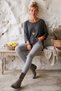 Italian Anthracite Pool-Neck Batwing Sleeve Collared Casual Oversized Knit Blouse 68 67 - 4