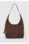 Faux Suede Brown Shoulder Bag 1920178-29871