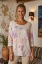 Italian Lila Pool Neck Long-Sleeve Digital Print Casual Angora Wool Blend Knit Blouse 65 55 - 4