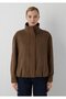 Mock Neck Brown Faux Suede Jacket 1110905-71595 - 3
