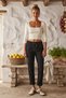 Italian Black-Pocketed, Elasticated Hem, Tie-Detail, Narrow Leg, Stretch Fabric, Woven Pants 102 58 - 6
