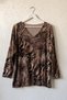 Italian Open-Neck V-Neck Long-Sleeve Leopard Print Angora Wool Blend Oversized Knit Blouse 71 70 - 2