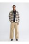 XSIDE Beige Relaxed-Fit Plaid Men's Flannel Shirt Jacket - 2