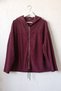 Italian Burgundy Hooded Long-Sleeve Zippered Pocket with Ribbed Corded Fabric Top and Bottom Set 69-100 70-60 - 2