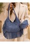 Pisa 100% Genuine Italian Leather Stylish, Modern Design Suede Clutch Bag and Shoulder Bag with Pouch - 3
