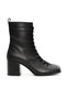 Genuine Leather Black Women's Heeled Zip-Up Boots - ZB155