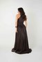 Chiffon Gauze Evening Gown with Corset - BROWN - 5