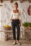 Italian Black-Pocketed, Elasticated Hem, Tie-Detail, Narrow Leg, Stretch Fabric, Woven Pants 102 58 - 4