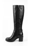 Sms4204 Black Leather Women's Boots with Studded Detail and Thick Heels - 3