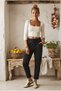Italian Black Casual Velvet-Woven Pants with Elasticated Hem, Tie-Detail, and Narrow Legs, 100 56 - 5