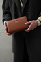 Fraxy Genuine Leather Clutch Bag with Fingerprint Reader - 6