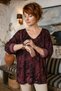 Italian Burgundy V-Neck Long-Sleeve Leopard Print Casual Angora Wool Blend Oversized Knit Blouse 71 70
