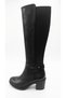 Sms4204 Black Leather Women's Boots with Studded Detail and Thick Heels - 2