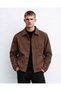 Men's Suede Fabric Button-Front 3-Pocket Lined Transitional Jacket - 3