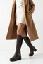 BROMLEY Women's Brown Buckled Chunky-Heeled Boots - 3
