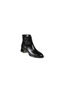 Women's Black Shiny 5cm Thick Shiny Heel Buckled Ankle Boots with Side-Zip Closure and Pointed Toe - 2
