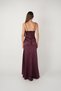 Satin Fabric Shawl Detailed Evening Dress - Patlican Purple - 5