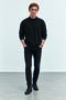 Black Half Turtleneck Cashmere Men's Sweatshirt |   Mew2211658-1