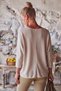 Italian Beige Pool-Neck Batwing Sleeve Collared Casual Oversized Knit Blouse 68 67 - 7