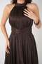 Chiffon Gauze Evening Gown with Corset - BROWN - 4