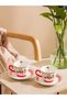 Lcw Home Mixed Flower Printed Porcelain Coffee Cup Set for 2 People 90 ml