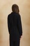 Black Knitted Sweatshirt with a Drawstring Waist - 5