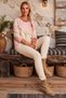 Italian Pink Pool-Neck Long-Sleeve Digital Print Casual Angora Wool Blend Knit Blouse 64 56 - 5
