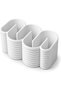 Wavy Desk Organizer with 2 Removable Inserts, Scissors, Makeup Brushes and Office Supplies, White