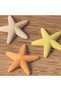 Minimalist Starfish Decorations Set of 3, 10 cm Ribbed Coastal Table Ornaments, Summer Gift, Beige - 5