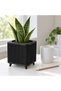 Ribbed Square Planter with Legs, 12.5 cm Opening, Modern Mid-Century Plant Pot for Indoor Plants - 3