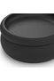 Round Stackable Desk Organiser with Tray and 2 Dividers, Ribbed Storage Container for Keys, Black - 2