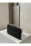 Women's Evening Clutch with Black Floral Print, Laser-Cut Silver Frame, and Chain Strap—Perfect for Weddings, Engagements, and Graduations - 2